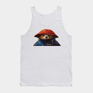 Cute Paddington Bear Oil Painting Tank Top